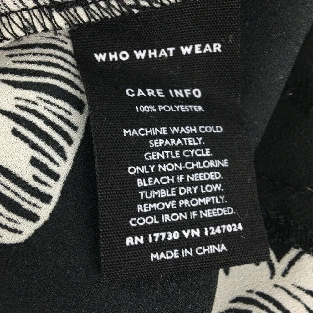 Who What Wear Womens Top Small Black White Floral Sleeveless Chiffon Blouse - Picture 3 of 11